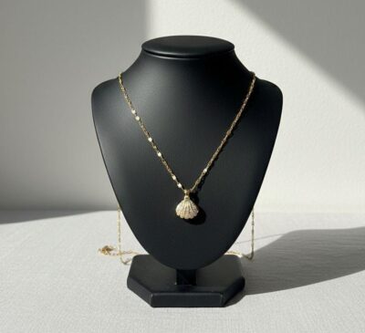Golden Seashell Grace Pendant