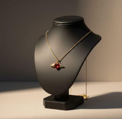 Crimson Angel Heart Pendant