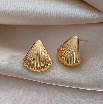 Golden Shell Stud Earrings