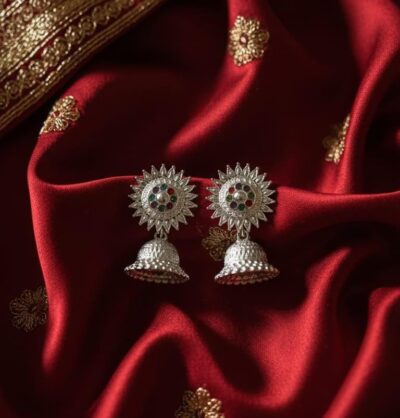 Royal Multicolor Oxidised Jhumka Earrings