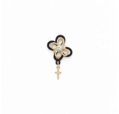 Floral Cross Drop Earrings