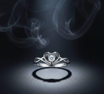 Silver Heart Sparkle Ring