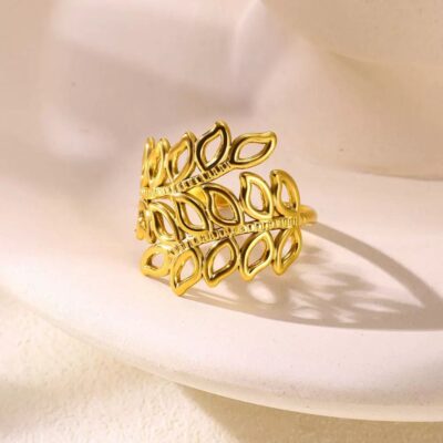 Golden Leaf Crown Ring
