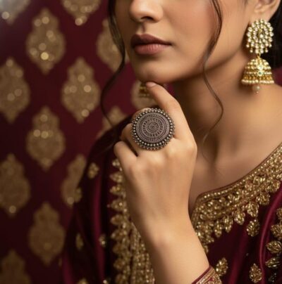 Vintage Mandala Statement Ring