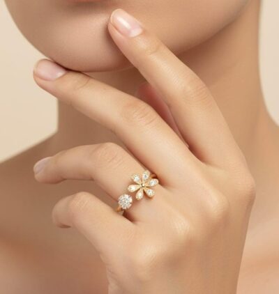 Golden Blossom Spark Ring