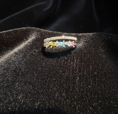 Rainbow Bloom Crystal Ring