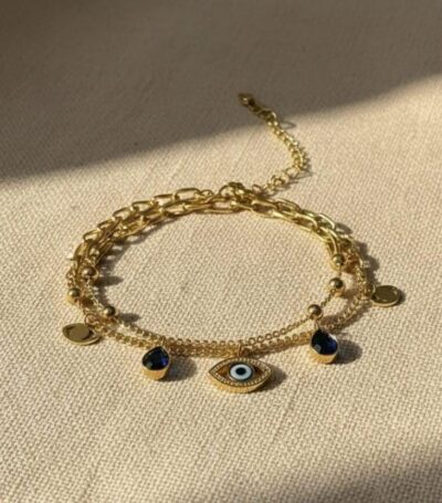 Evil Eye Layered Charm Bracelet