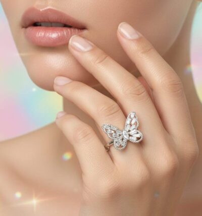 Crystal Butterfly Elegance Ring