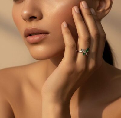 Emerald Flutter Elegance Ring