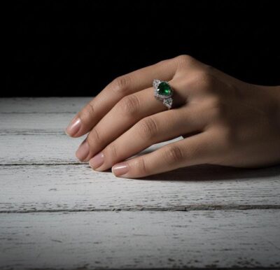 Emerald Glow Solitaire Ring