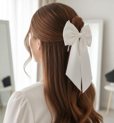 Classic Ivory Bow Hair Clip