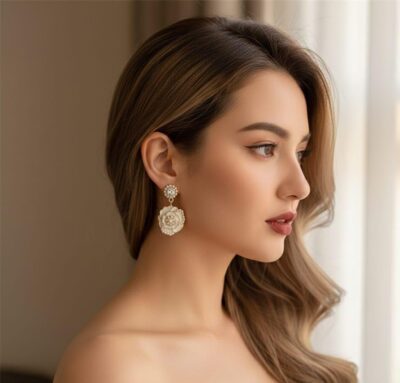 Classic Floral Pearl Drop Earrings