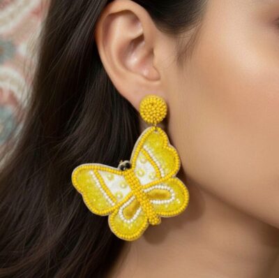 Beaded Butterfly Earrings