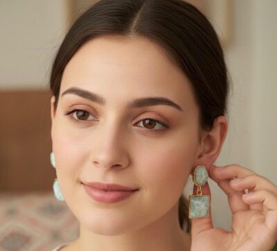 Marble Glow Drop Earrings