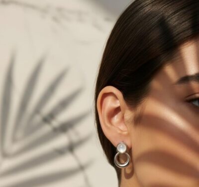 Pearl Loop Drop Earrings