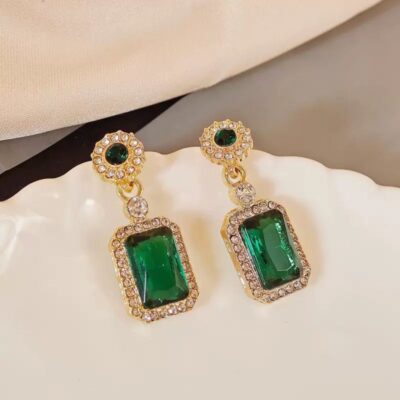 Emerald Glow Drop Earrings