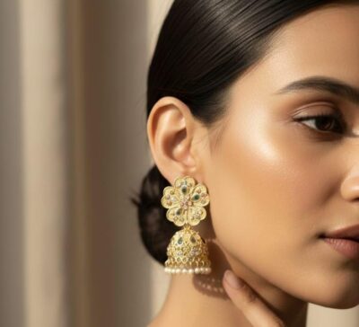 Noor-e-Gold Jhumka Earrings