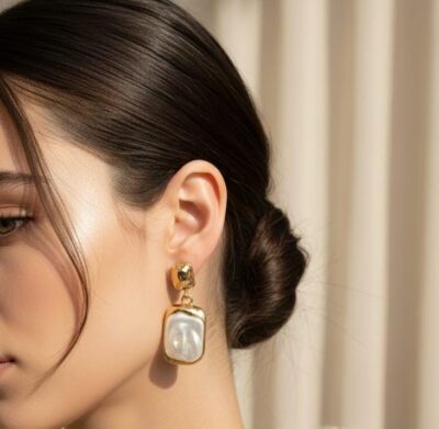 Pearl Frame Drop Earrings