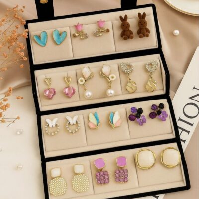 12 Pair Premium Earrings Combo Box